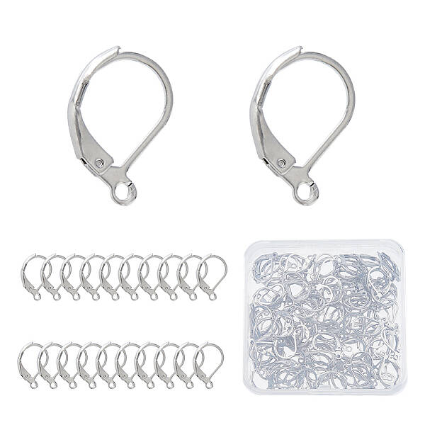 120Pcs 304 Stainless Steel Leverback Earring Findings