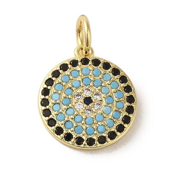 Brass Micro Pave Colorful Cubic Zirconia Pendants