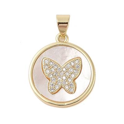 Brass Micro Pave Clear Cubic Zirconia Pendant
