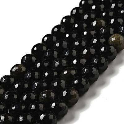 Natural Golden Sheen Obsidian Beads Strands