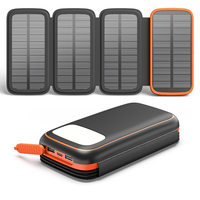 Solar Charger 27000mAh Power Bank with 4 Solar Panels and 3 USB Outputs, 3A Fast Charging Portable Charger USB C External Bat...