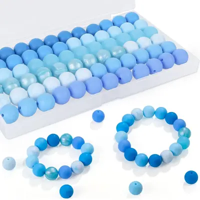 Mixed Color Bead, 80pcs/set 15mm Bead for DIY Necklace Bracelet Keychain, DIY Jewelry Making Supplies for Women & Teenager, ...