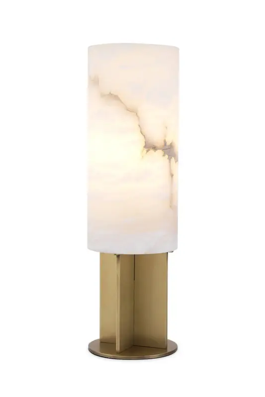 Round Brass Alabaster Table Lamp | Eichholtz Giorgina