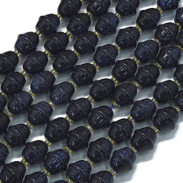 Synthetic Blue Goldstone Beads Strands