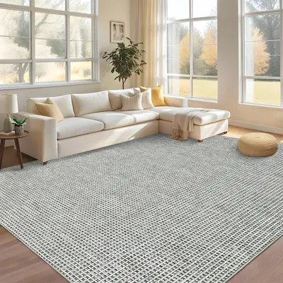 Garvee Area Rugs 5x7 Ft, Washable Living Room Rugs Boho Non-Slip Dining Room Rug Soft Ultra Thin Waffle Print Bedroom Rugs In...