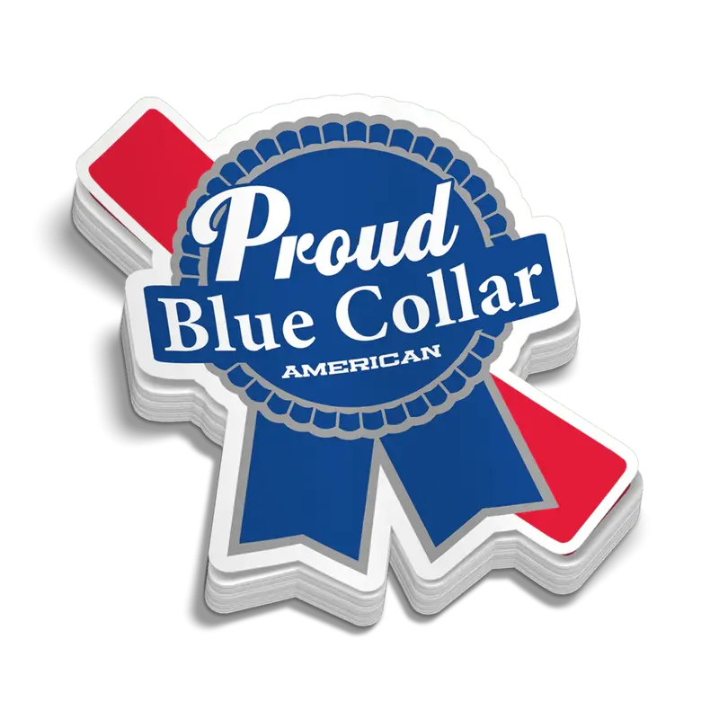 Proud Blue Collar Hard Hat Decal