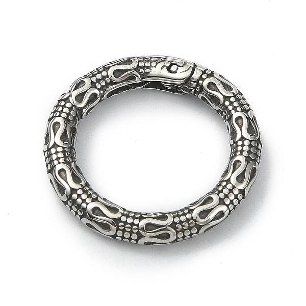 Tibetan Style 316 Surgical Stainless Steel Spring Gate Rings