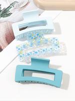 Hollow Out Design Matte Plain & Heart Pattern Design Hair Claws, Cute Hair Accessories for Women for Daily Summer Dresses Bac...