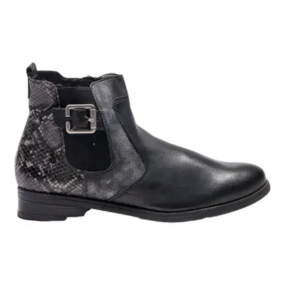 REMONTE Ankle Boots Black Leather Womens UK 5