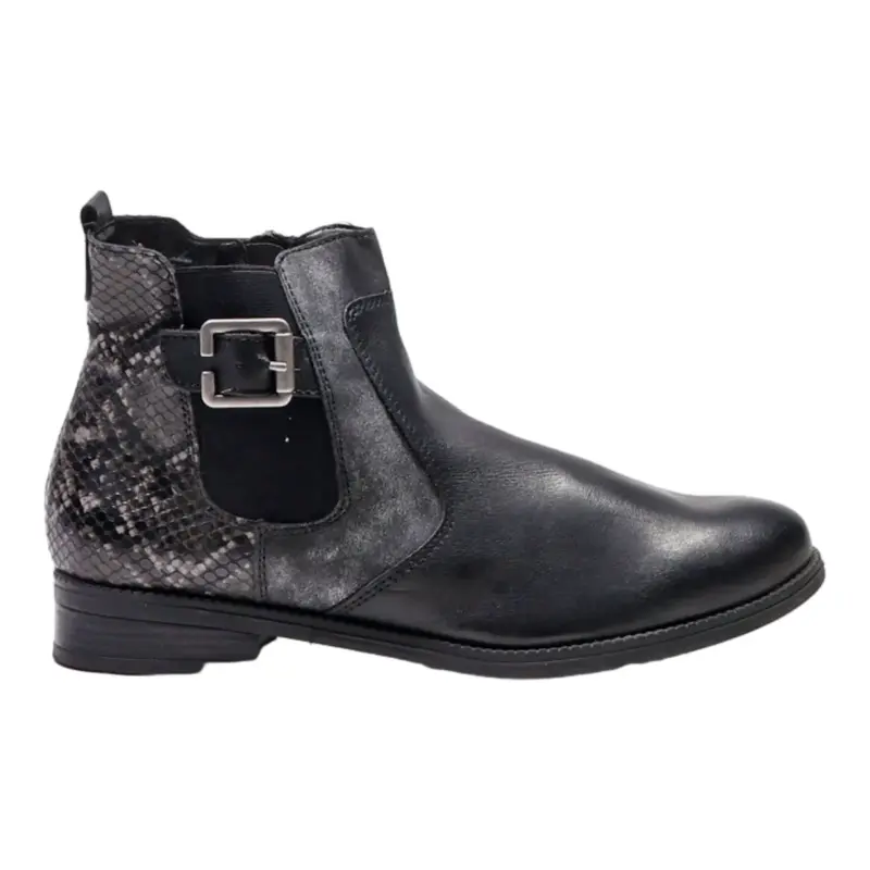 REMONTE Ankle Boots Black Leather Womens UK 5