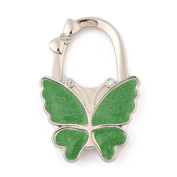 Glitter Butterfly Zinc Alloy Crystal Rhinestone Bag Hanger