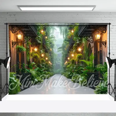 Green Leaves Street Architecture Backdrop For Photo - Aperturee