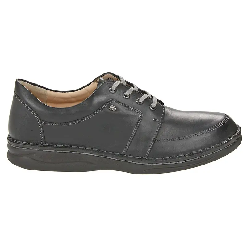 Finn Comfort Norwich Leather Men's Lace Up Shoes - Black - Size:US 11 Men