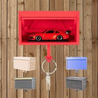 Car Garage Key Hook, 1 Count Wall Mounted Key Holder with Opening Door, Fun & Functional Key Organizer for Car Enthusiasts, E...
