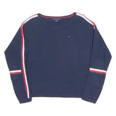 TOMMY HILFIGER Womens Jumper Blue Tight Knit M