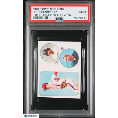 John Denny-177 PSA 1984 Topps Stickers Baseball 9 73526411