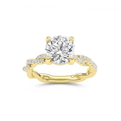 ChiraTan Round Lab Grown Diamond Engagement Ring | 18K Yellow Gold 2 3/8 CT. TW.