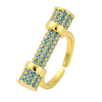 Rack Plating Brass Micro Pave Cubic Zirconia Cuff Rings for Women