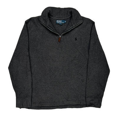 Polo By Ralph Lauren 1/4 Zip - Medium Grey Cotton Blend