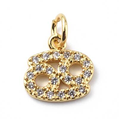 Brass Micro Pave Cubic Zirconia Charms
