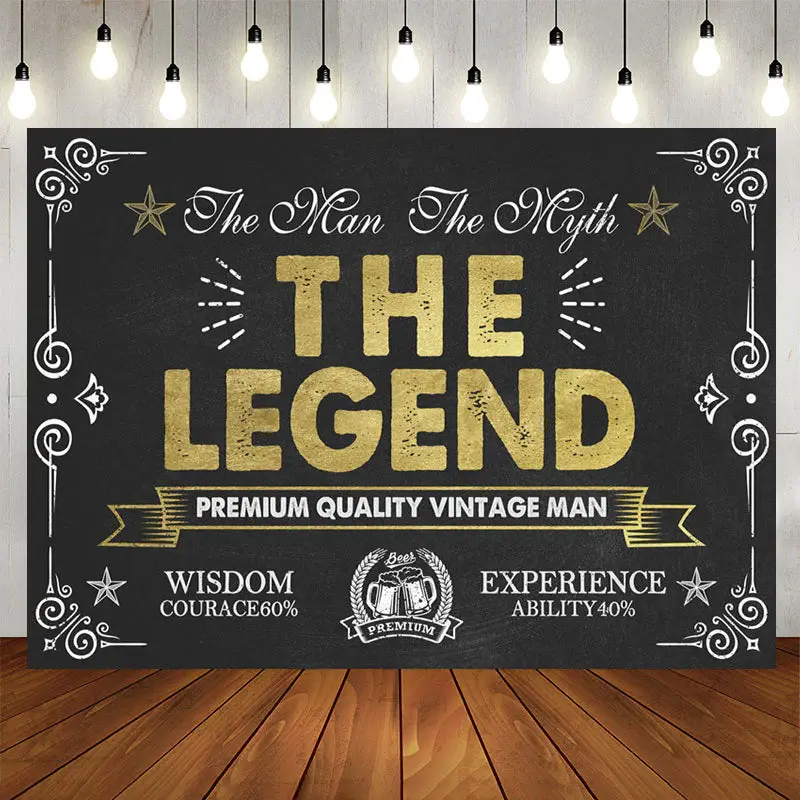 Aperturee The Legend Vintage Man Europe Birthday Backdrop