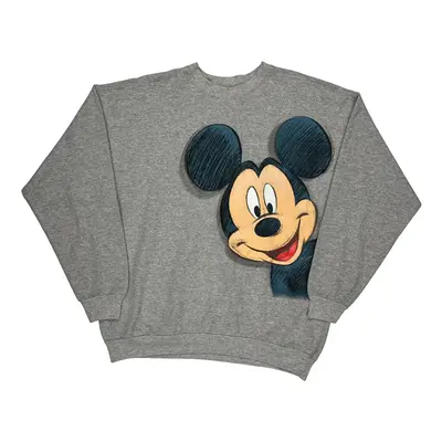 Disney Hanes Cartoon Sweatshirt - XL Grey Cotton Blend