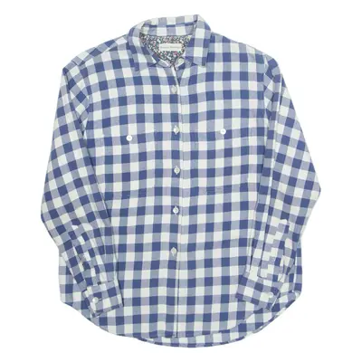 BANANA REPUBLIC Womens Shirt Blue Check Long Sleeve S