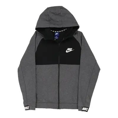 Nike Hoodie - Medium Grey Cotton Blend