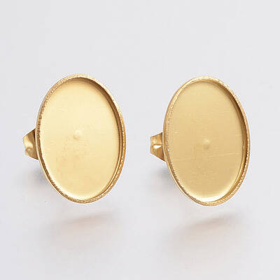 Ion Plating(IP) 304 Stainless Steel Stud Earring Settings