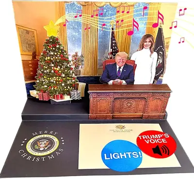 Talking Donald Pop Up Christmas Card with Christmas Tree - Fun Holiday Gift with Light & Sound Features, Hear a Festive Greet...