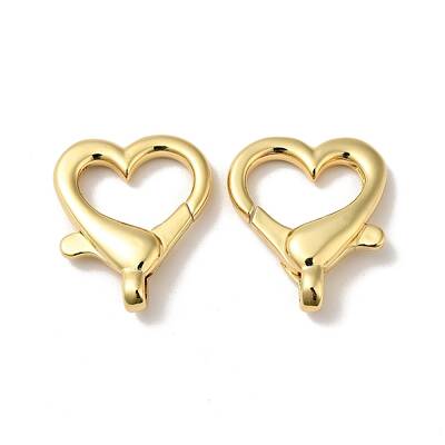 Heart Shape Brass Lobster Claw Clasps