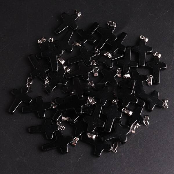 Natural Black Stone Pendants