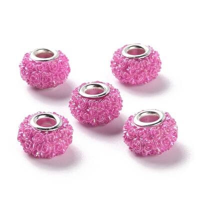 AB Color Resin Rose Flower European Beads