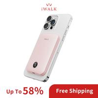 iWALK Magnetic Portable Charger,5000mAh 18W Wireless Slim Power Bank Battery Pack with LED Display and Comfortable Grip Only ...