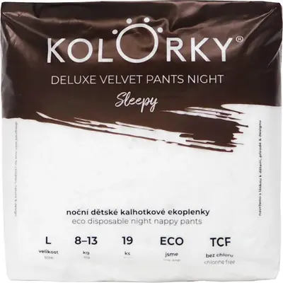 Kolorky Deluxe Velvet Pants Night Sleepy disposable night pants diapers L 8-13 kg 19 pieces