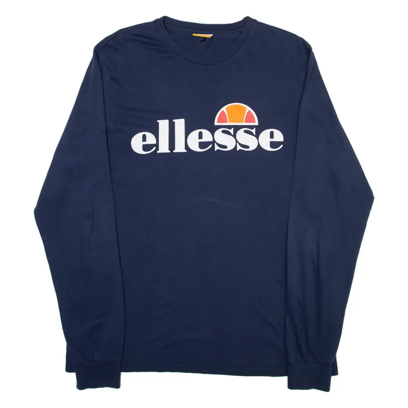 ELLESSE Mens T-Shirt Blue Long Sleeve L