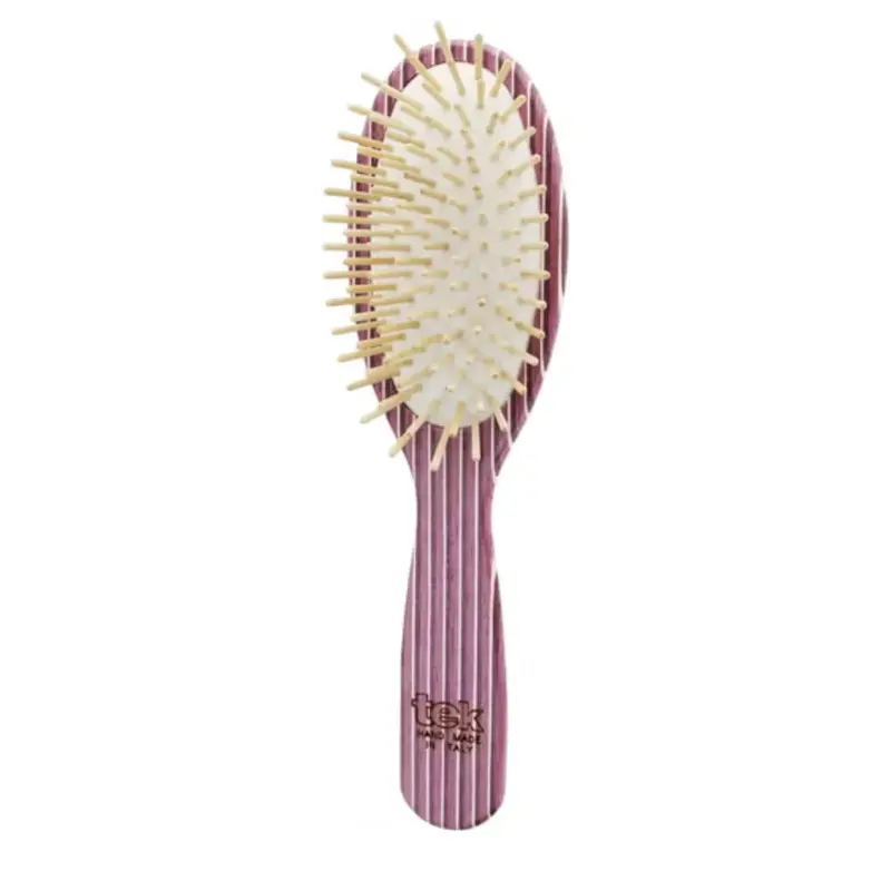 Tek Large Oval Brush, White/Pink/Lilac