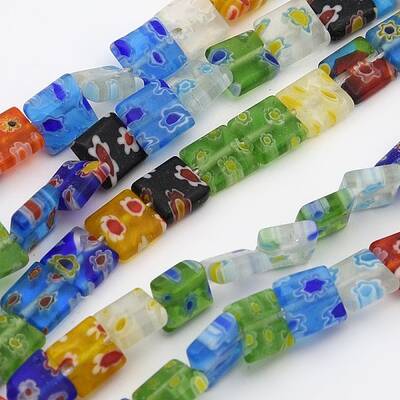 Handmade Millefiori Glass Beads Strands