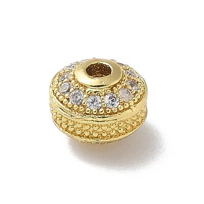 Rack Plating Brass Micro Pave Cubic Zirconia Beads