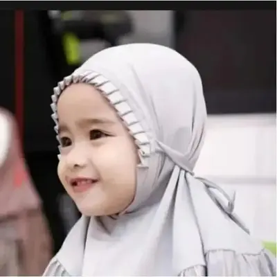 2-6Years Cute Girl Ruffle Instant Hijab