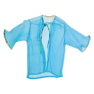 Sheer Womens Blouse Blue M