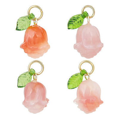4Pcs Natural Agate Pendants