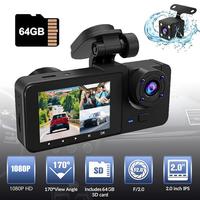 Dealsforyoudays | Dash Camera for Cars 1080P, 64GB Card, Dash Cam Front and Rear with Built-in Super Night Vision, 2.0'' IPS ...