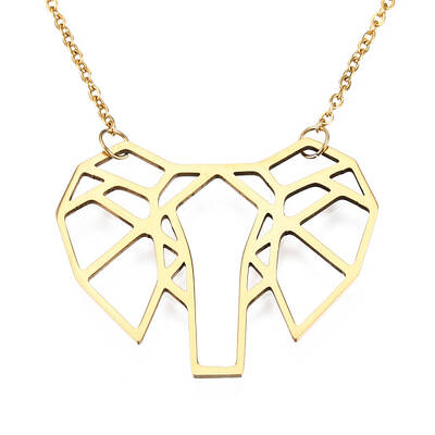 201 Stainless Steel Origami Pendant Necklaces