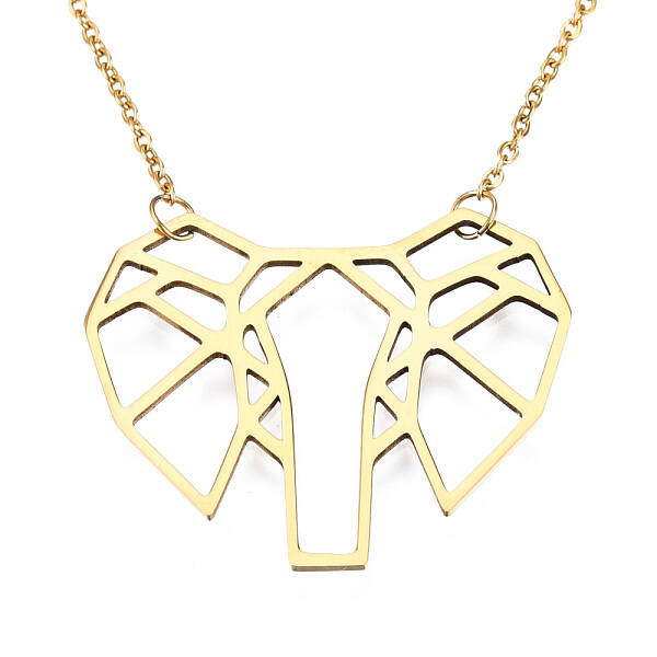 201 Stainless Steel Origami Pendant Necklaces