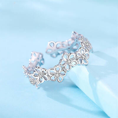 925 Sterling Silver Micro Pave Cubic Zirconia Cuff Rings
