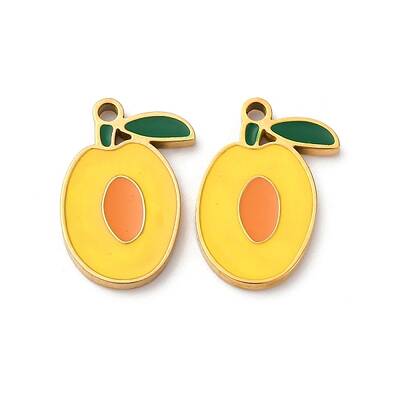 Fruit Seris 304 Stainless Steel Enamel Charms