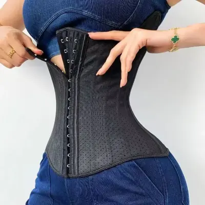 Sporty Women's Adjustable Hook & Eye Closure Waist Trainer, Solid Color Tummy Control Waist Cincher for Yoga Gym, Sporty Wais...