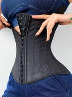 Sporty Women's Adjustable Hook & Eye Closure Waist Trainer, Solid Color Tummy Control Waist Cincher for Yoga Gym, Sporty Wais...