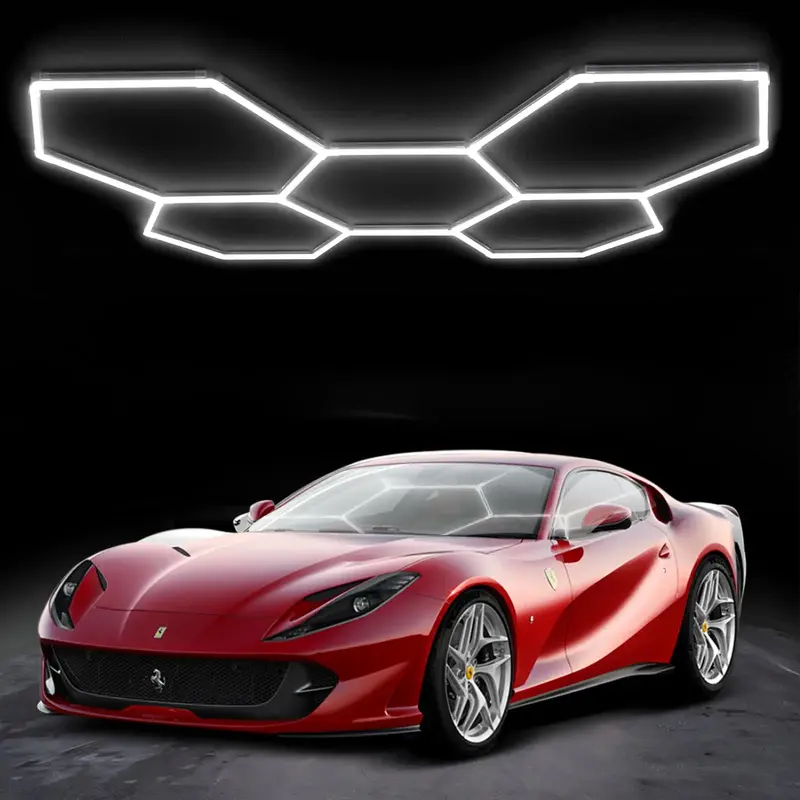 Glitnous Hexagon Garage Led Lights 25 Pack 240W 6500K Honeycomb LED Ceiling Lights for Energy Saving and Safety